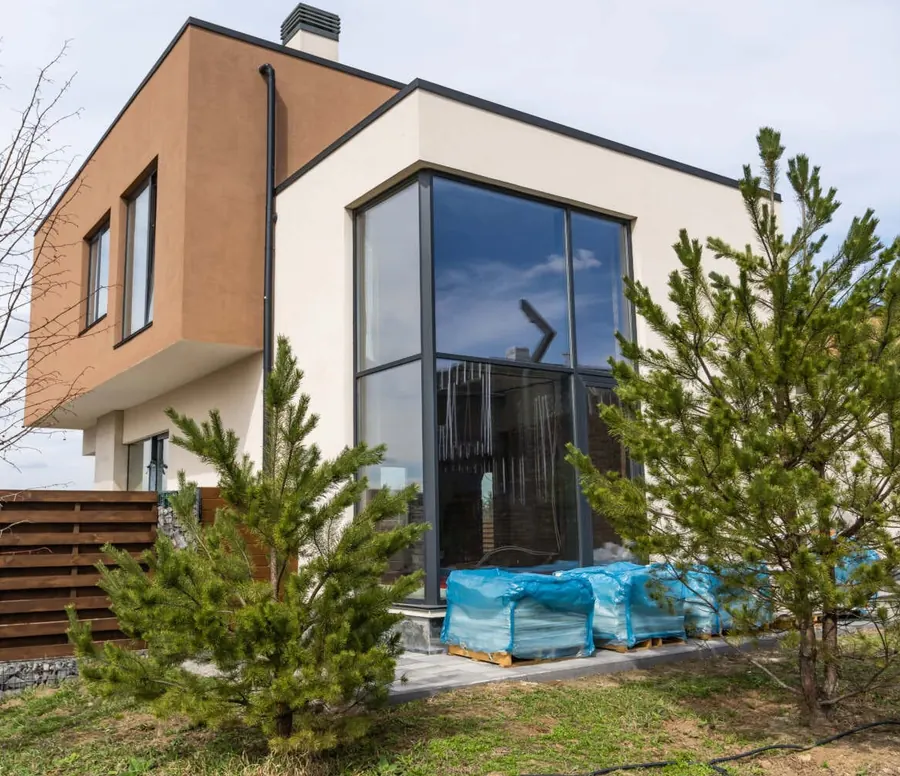 Modern home with aluminium windows and doors